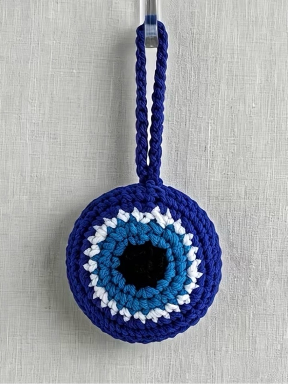Handmade Blue Crochet Evil Eye Bag Charm